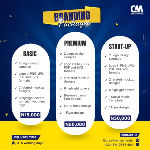 Premium Branding Package - Creativemaxmedia